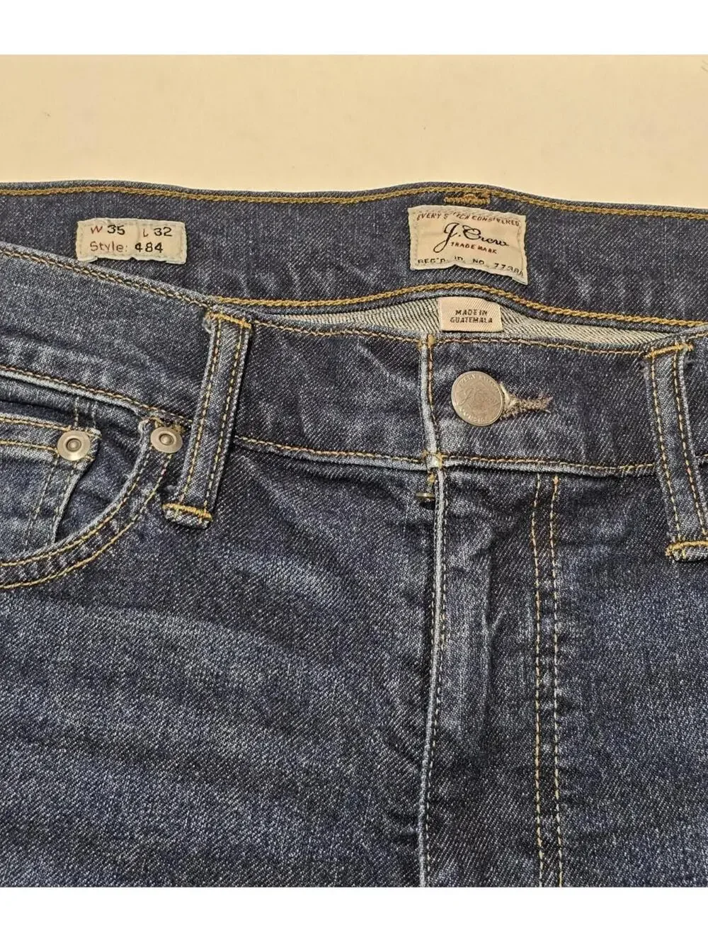 J Crew Men's Blue Denim Jeans Size W35 L32 Style 484